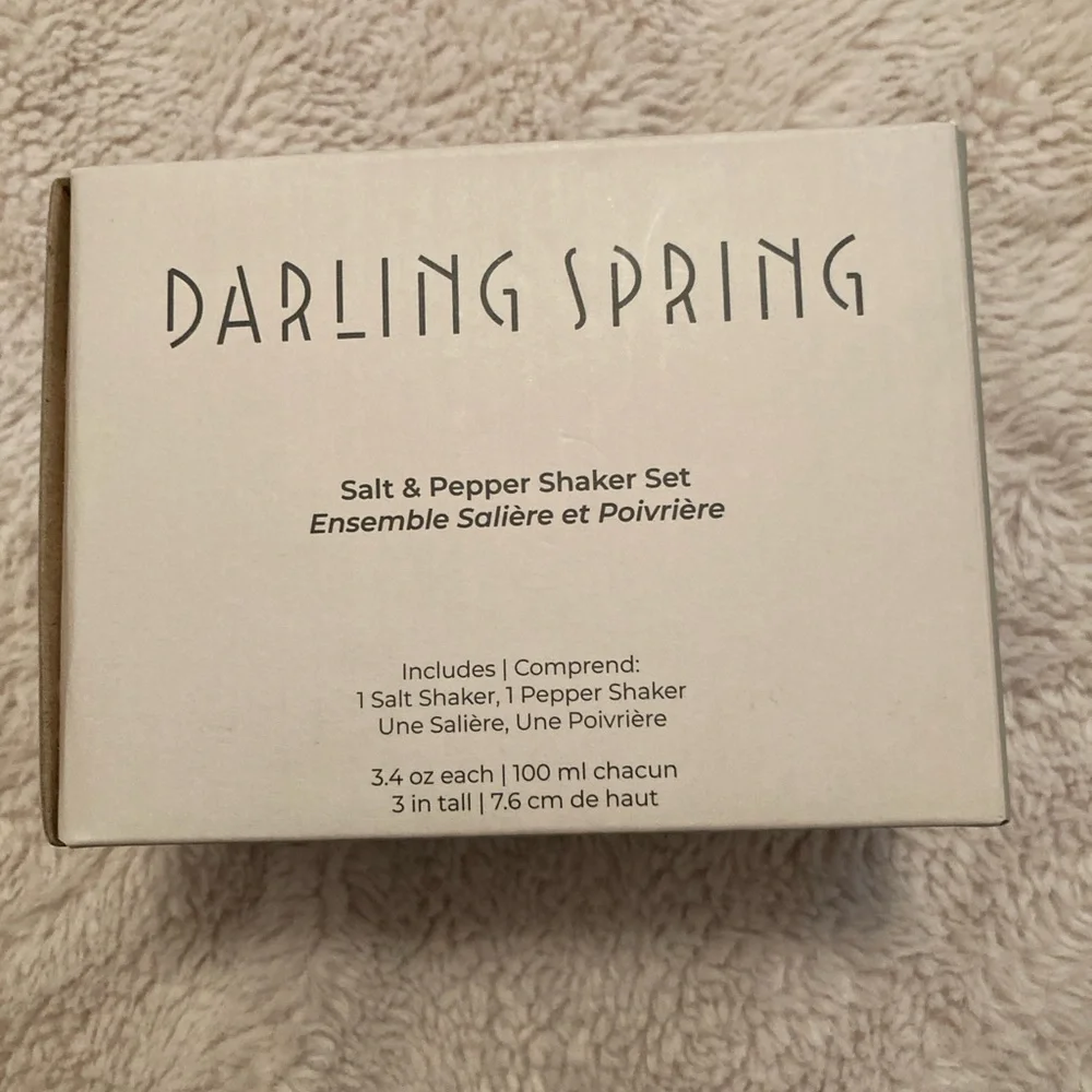 Darling Spring Salt Pepper Shaker Set Farmhouse Ceramic Stoneware - Picture 2 of 5